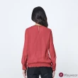 【KeyWear 奇威名品】雪紡珠鍊抽皺設計款上衣(共2色)