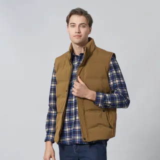 【pierre cardin 皮爾卡登】休閒服飾 男款 都會休閒保暖羽絨背心-棕色(5245372-86)