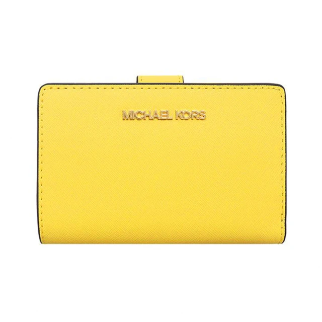 Michael Kors JET SET招財黃皮革中夾(35F7GTVF2L-YELLOW)