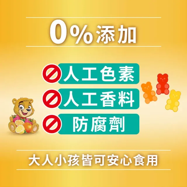 【Heilusan 好立善】維他命小熊軟糖60顆5入組(含水果濃縮汁.QQ口感.取代零食)