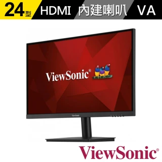 【ViewSonic 優派】VA2406-MH 24型 VA 100Hz 護眼電腦螢幕(內建喇叭/FreeSync)