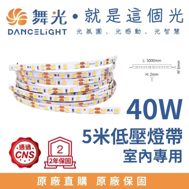 DanceLight 舞光 40W LED 室內燈帶 120珠/米 低壓軟條燈帶 鋁條燈帶-5米(8W/米 DC12V外接型驅動器)