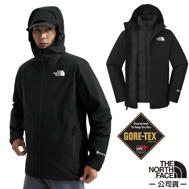 The North Face 男 GORE-TEX 防風防水透氣二件式連帽外套_亞洲版型.風雨衣(83RR-4H0 宇宙黑)