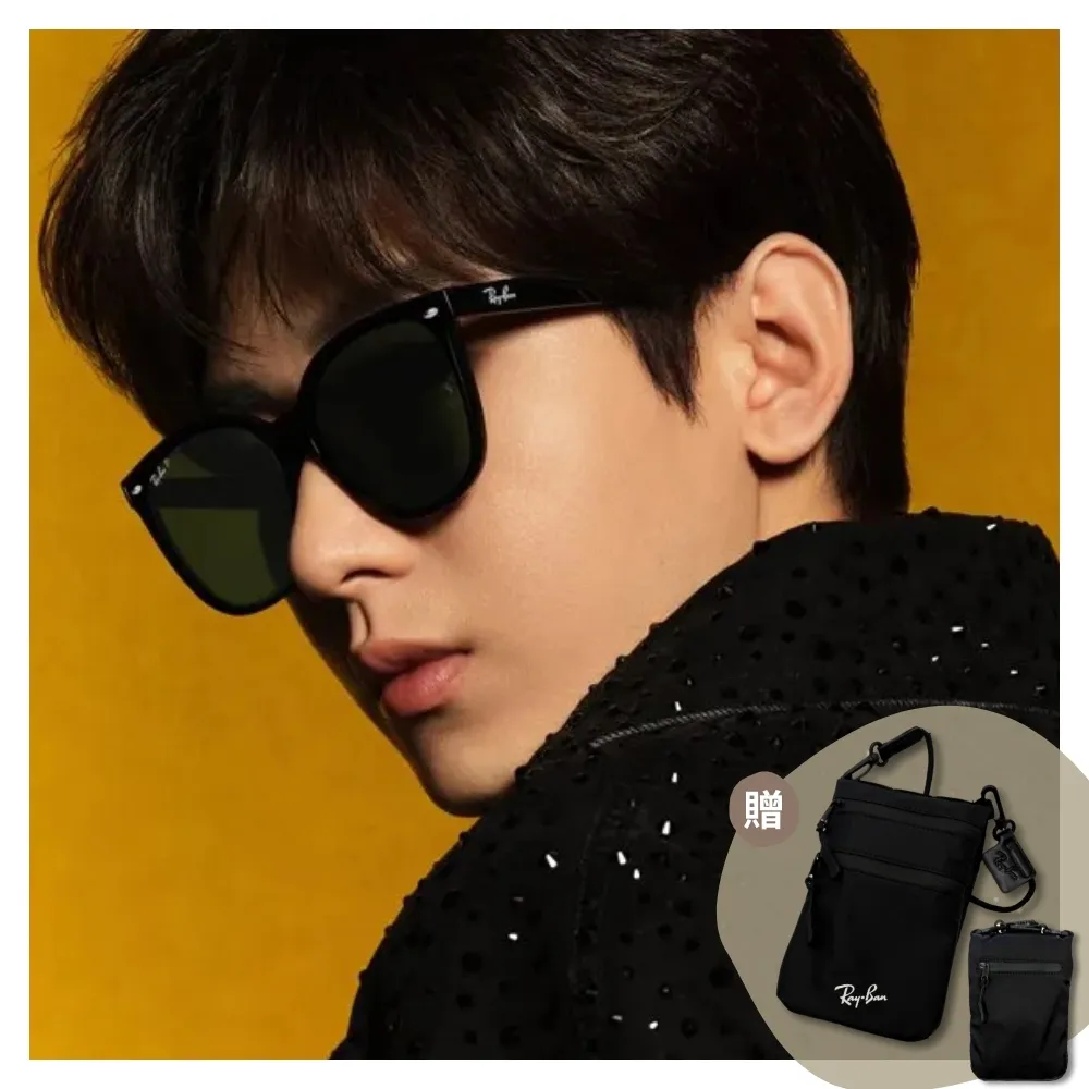 【RayBan 雷朋】2024新品修顏膠框偏光太陽眼鏡(RB4423D-601/9A 66mm 偏光鏡片)