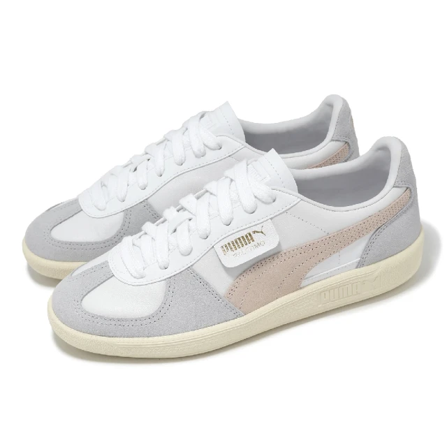 PUMA 休閒鞋 Palermo Lth 男鞋 女鞋 白 灰 粉 皮革 麂皮 復古 德訓鞋 情侶鞋(396464-04)