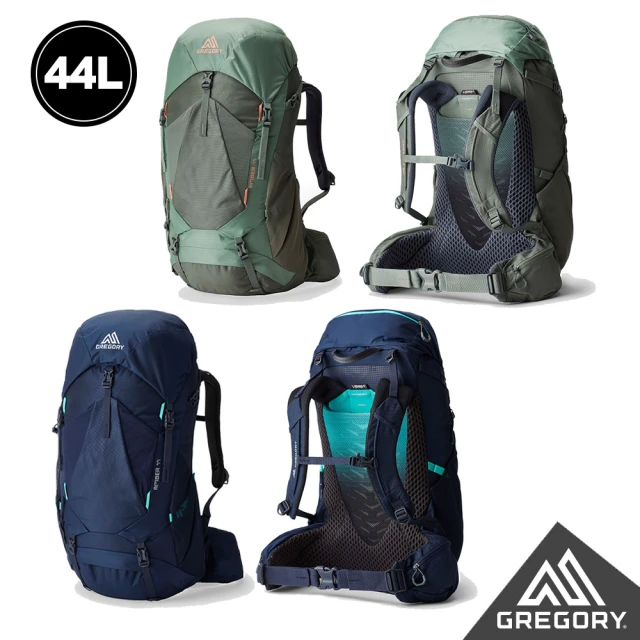 Gregory 女 44L AMBER 登山背包 登山包 地衣綠 極境藍(透氣背板 臀帶 多日登山包 水袋包 睡袋隔間)