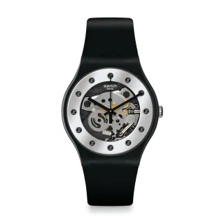 【SWATCH】SILVER GLAM AGAIN 經典手錶/男錶/女錶/瑞士製造 SO29B109(41mm)