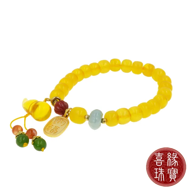 【喜緣玉品】天然蜜蠟 多寶 招財葫蘆 手珠