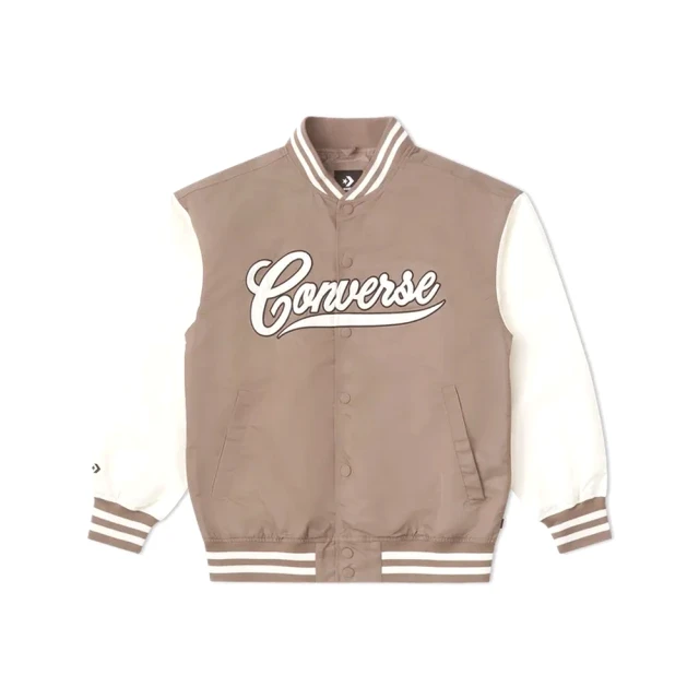 CONVERSE Non-Padded Bomber 男款 女款 米白棕色 鋪棉 棒球 外套 10026912-A05