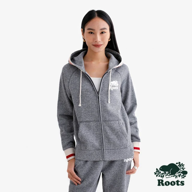 Roots Roots女裝- CABIN FLEECE 連帽外套(灰色)