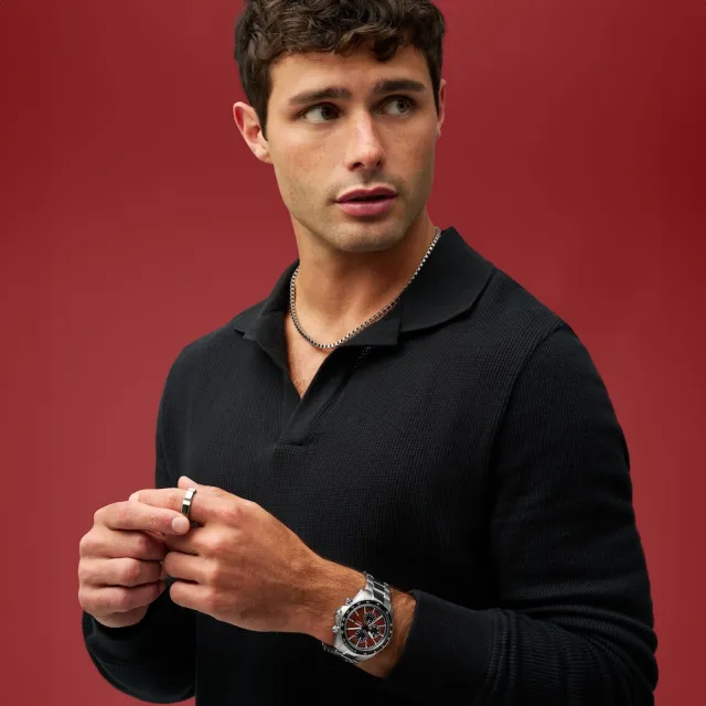 【FOSSIL 官方旗艦館】Autocross系列 引航深森三眼手錶 不鏽鋼鍊帶手錶 42MM(2色可選)