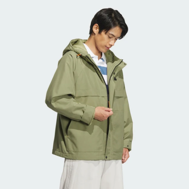 adidas 愛迪達 外套 男款 運動連帽外套 防風 保暖 亞規 TH WARM JKT 綠 JI6842