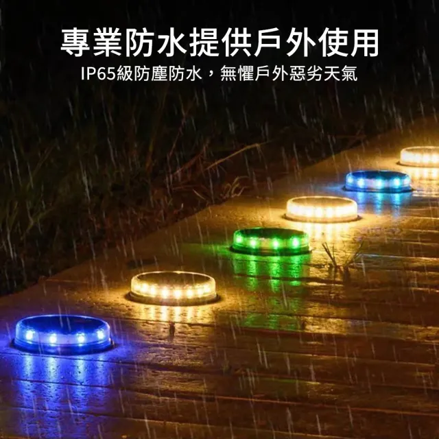 【媽媽咪呀】太陽能LED戶外燈-圓型4入組(裝飾燈 庭園燈 造景燈 草坪燈 插地燈 地埋燈 景觀燈)