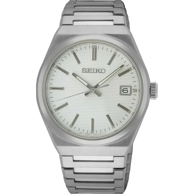 SEIKO 精工 CS 經典大三針簡約石英手錶-白/39mm(SUR553P1 / 6N52-00H0S)