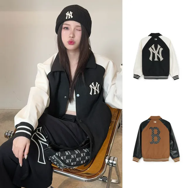 【MLB】夾克外套 棒球外套 Monogram系列 紐約洋基隊(3AJPM1146-50BKS)
