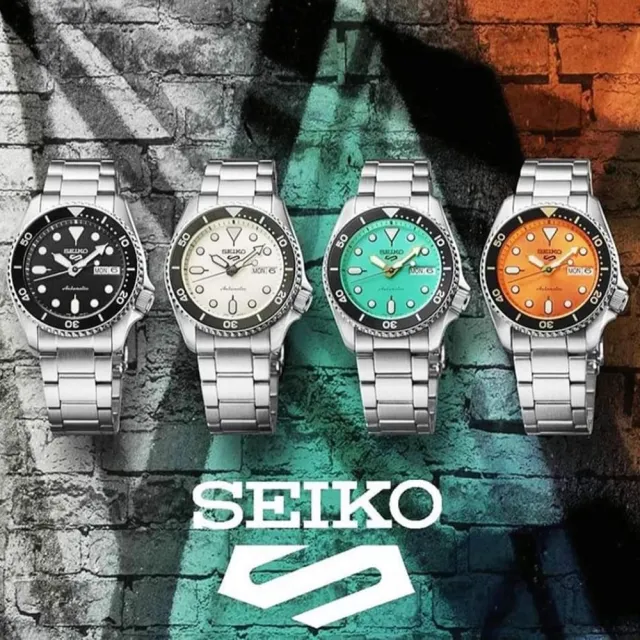 【SEIKO 精工】5 Sports 街頭潮流機械腕錶/陽光橙38mm(SRPK35K1 / 4R36-14B0L)