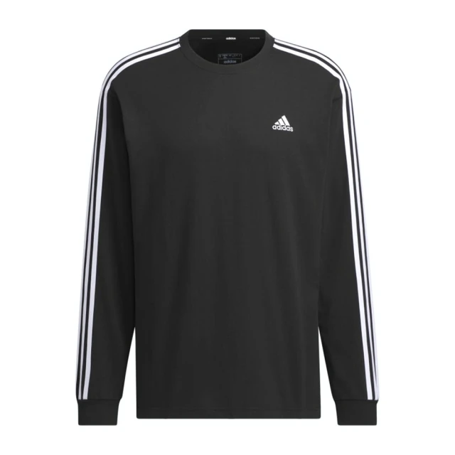 adidas 愛迪達 ES+ 3S L/S TEE 男 長袖上衣 休閒長袖 黑(JF3907)