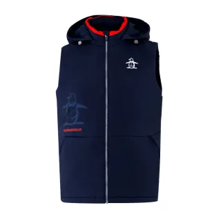 【Munsingwear】企鵝牌 男款深藍色立領企鵝印花羽絨背心 MGUL6506