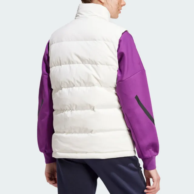【adidas 愛迪達】W Helionic Vest 女款 白色 運動 休閒 保暖 口袋 羽絨 背心 IX8869