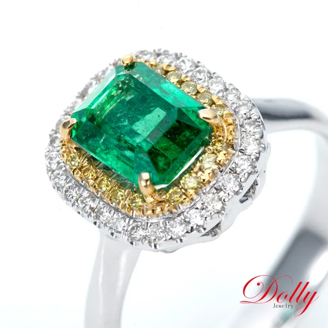 【DOLLY】14K金 天然哥倫比亞祖母綠1克拉鑽石戒指-003 高級訂製珠寶 浪漫質感 奢華送禮