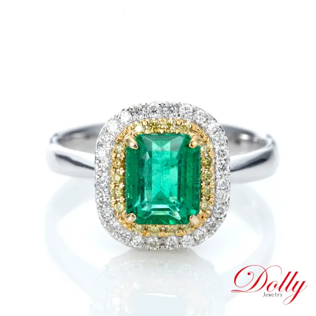 【DOLLY】14K金 天然哥倫比亞祖母綠1克拉鑽石戒指-003 高級訂製珠寶 浪漫質感 奢華送禮