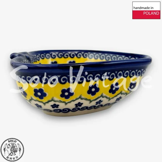 【波蘭陶】SOLO歐洲家居 正版原裝 波蘭原廠手繪 Vena 15CM 草莓造型碗 飯碗 點心碗 水果碗 日系小藍花系列