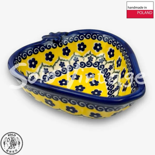【波蘭陶】SOLO歐洲家居 正版原裝 波蘭原廠手繪 Vena 15CM 草莓造型碗 飯碗 點心碗 水果碗 日系小藍花系列
