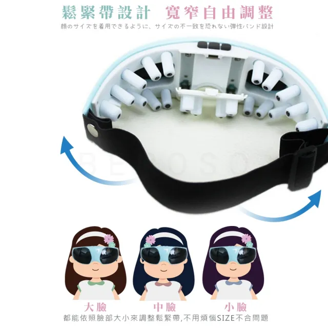 【Beroso 倍麗森】智能定時九段震動按摩舒壓眼罩A00017(按摩眼罩 震動眼罩 眼部按摩器)