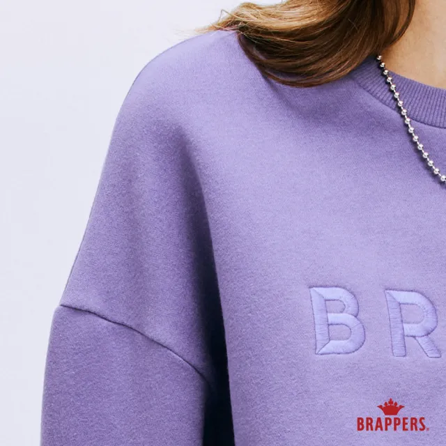 【BRAPPERS】女款 BRAPS繡花圓領厚T(紫)