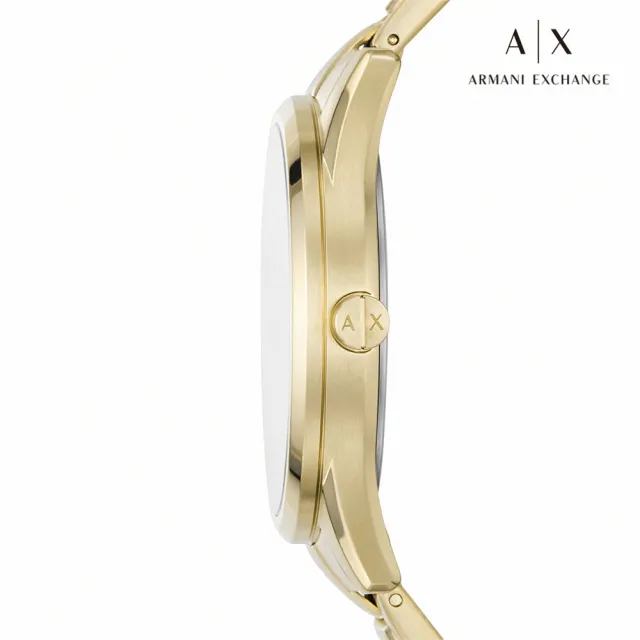 【A|X Armani Exchange 官方直營】Dante 經典潮流三眼多功能手錶 金色不鏽鋼鍊帶 42MM AX1866