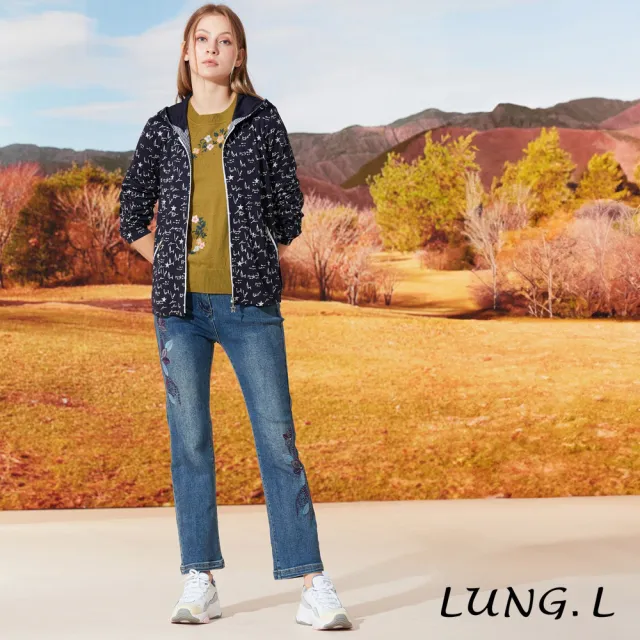【LUNG.L 林佳樺】L847A橄欖綠手繡花搭配水鑽長袖女裝毛衣(秋冬新品 保暖)