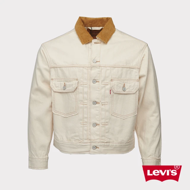 LEVIS 官方旗艦 男款 Type2 Oversize 復古寬鬆版牛仔外套 白色牛仔外套 人氣新品 0016V-0000