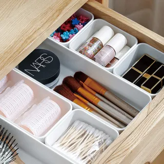 【SHIMOYAMA 日本霜山】PET抽屜分隔/鏡櫃用可層疊收納盒-S-3入-多色可選(桌面收納盒 可層疊 儲物盒)