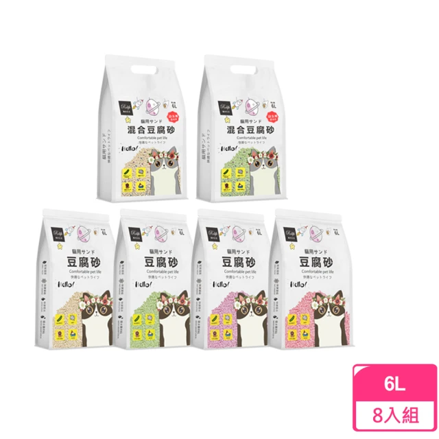 RoLife簡約生活 天然環保豆腐貓砂/益生菌混合款豆腐砂6L-8包組