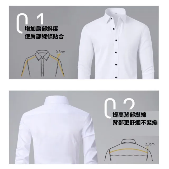 【J.Malo】彈力商務長袖襯衫(彈力襯衫 長袖 男襯衫 男士西裝襯衫 襯衫 襯衫男 男士襯衫)