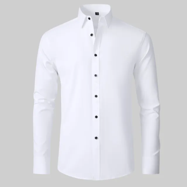 【J.Malo】彈力商務長袖襯衫(彈力襯衫 長袖 男襯衫 男士西裝襯衫 襯衫 襯衫男 男士襯衫)