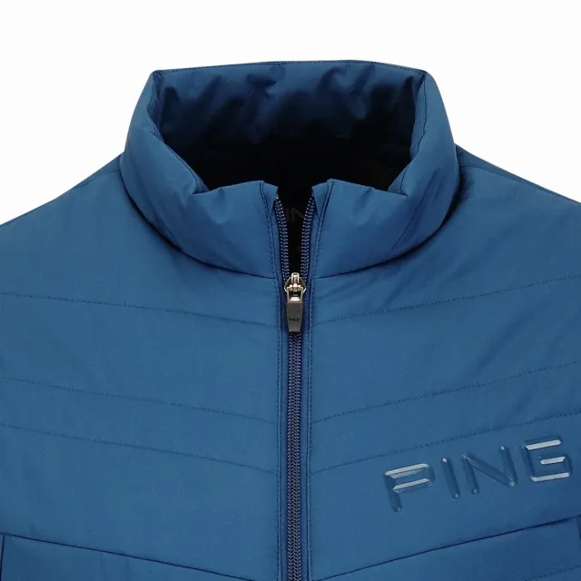 【PING】男款V型車線蓄熱保暖舖棉外套-藍(防風透氣/防潑水/GOLF/高爾夫/PC24221-57)