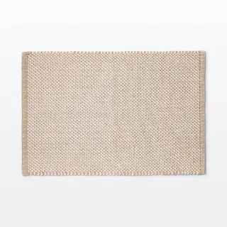 【MUJI 無印良品】手織地墊/米色/50*75