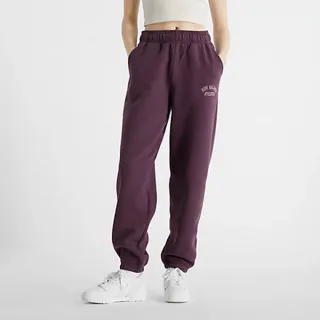 【NEW BALANCE】NB 棉質刷毛長褲 長褲 運動褲 休閒褲 棉褲 女款 酒紅色(AWP43500PLN-F)