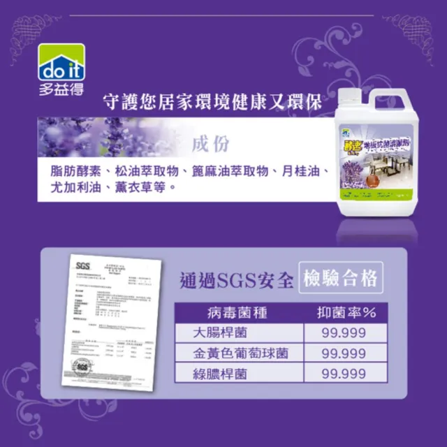 【多益得】酵速地板抗菌清潔劑2000ml(抗菌+清潔)