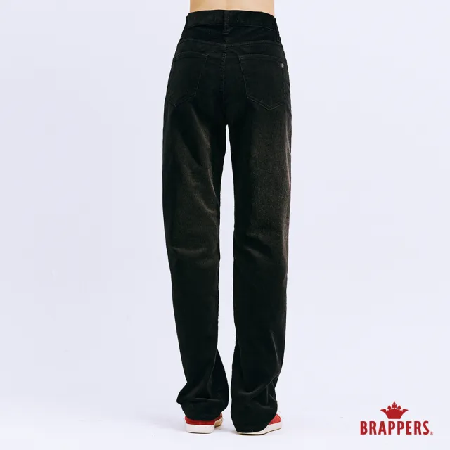 【BRAPPERS】女款 Boy friend系列-中腰彈性大直筒褲(黑)