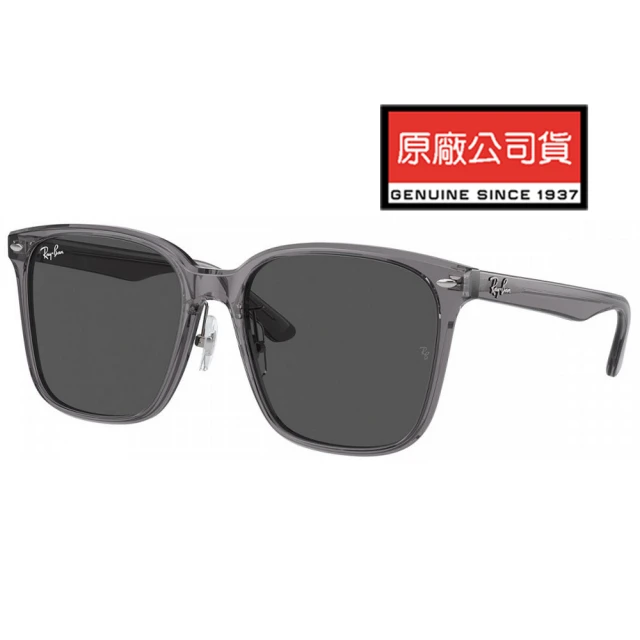 RayBan 雷朋 亞洲版 時尚大鏡面太陽眼鏡 舒適可調鼻翼設計 RB2206D 139987 透灰框 公司貨