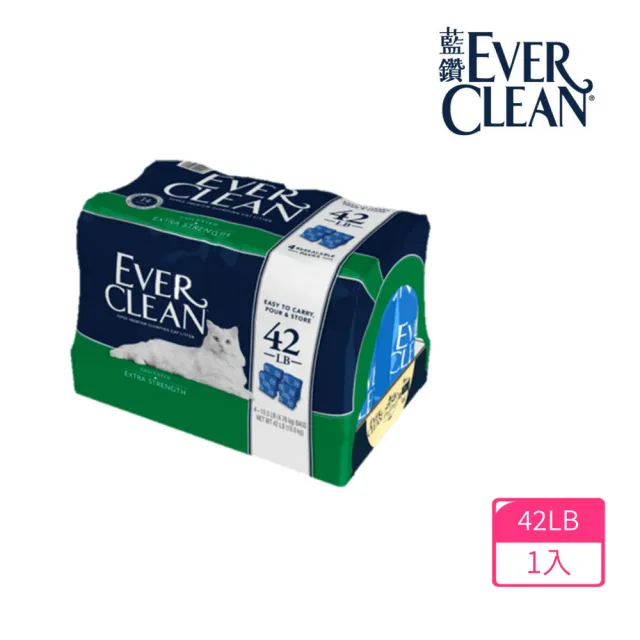 【EverClean 藍鑽】強效低敏結塊貓砂 42LB(礦砂)