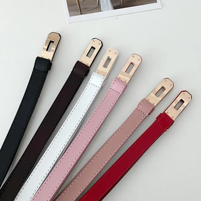 【LEESA】牛皮腰帶\腰封\伸縮皮帶\細腰帶\真皮帶\高級感\精品皮帶\顯瘦穿搭\穿搭配件\鎖扣