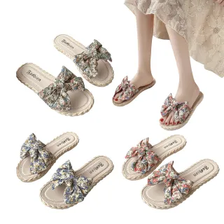 【bebehome】甜美蝴蝶結涼拖鞋(平底拖鞋 居家拖鞋)