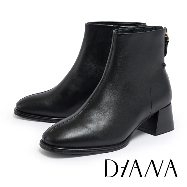 DIANA 優雅細帶皮釦羊皮尖頭高跟鞋(米色)好評推薦