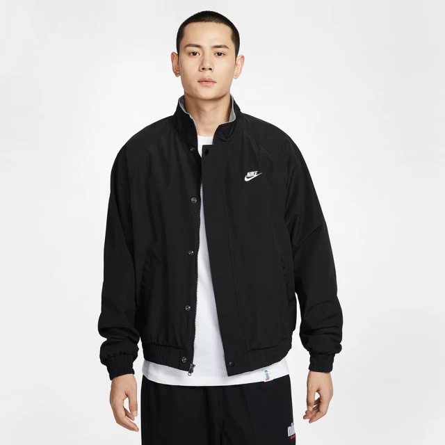 NIKE 耐吉 外套 男款 夾克 運動立領外套 絨毛 寬鬆版型 AS M NK CLUB FUTURA JKT 黑 FZ0657-010