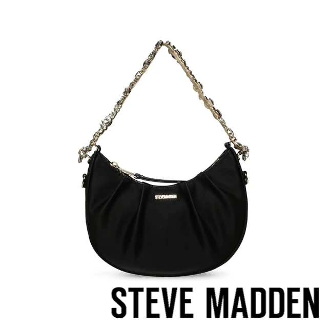 steve madden BFAYES 霧面抓皺鑽帶月亮包(黑色)