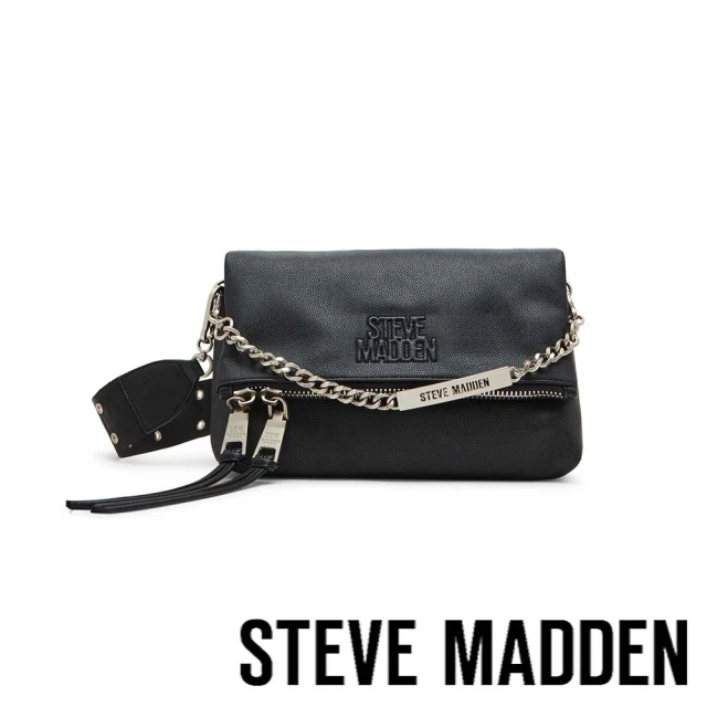 steve madden BZAGGY 率性翻蓋雙隔層鍊帶包(黑色)