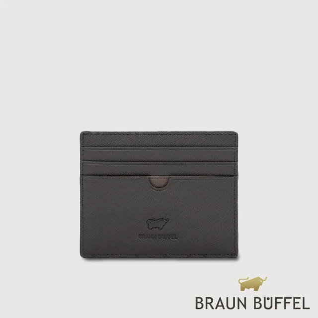 BRAUN BUFFEL 德國小金牛 台灣總代理 艾康-A 8卡卡夾-黑色(BF554-151-BK)